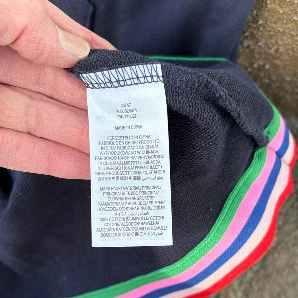 Boden Navy Hoodie Dress. Size 8 US. Pouch pocket in front. Like new. - Picture 4 of 5